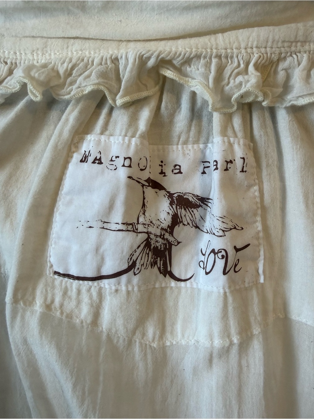 Magnolia Pearl Cream Ruffled Sailor Collar Button-Front Blouse - Picture 5 of 5